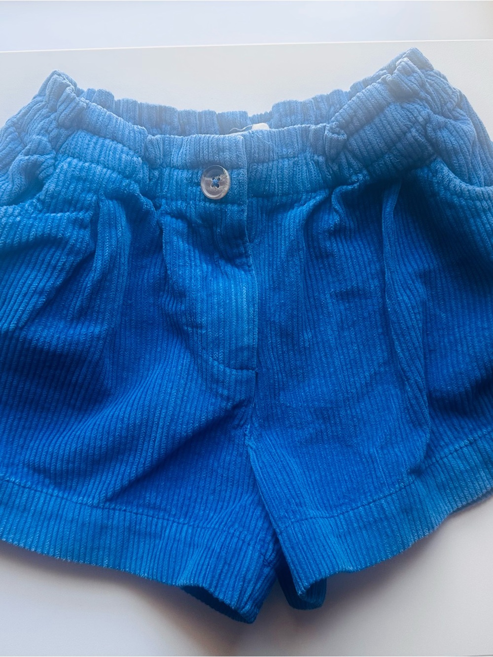 Mini Boden Deep Blue Corduroy Elastic Waist Shorts